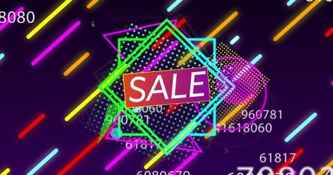Neon sale sign with dynamic numerical display