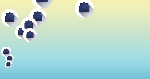 Digital envelopes over gradient background for online communication