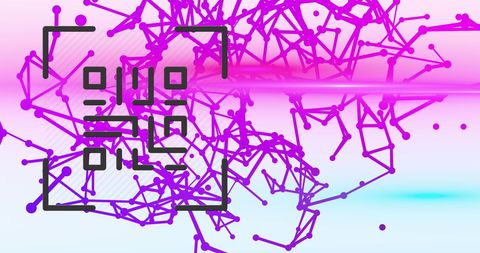 Abstract QR Code with Digital Pink Blue Network - Download Free Stock Images Pikwizard.com