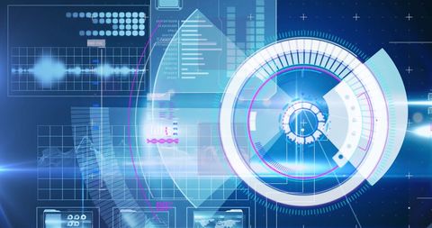 Futuristic Global Digital Interface with Virtual HUD Elements - Download Free Stock Images Pikwizard.com