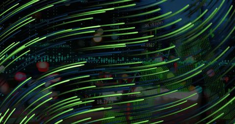Dynamic Financial Data Visualization with Green Digital Lines - Download Free Stock Images Pikwizard.com