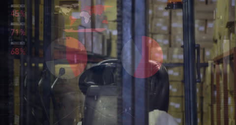 Digital Delivery Analytics Overlaying Warehouse Scene