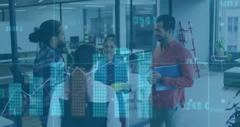 Business Professionals Engaging in Data Analytics Discussion