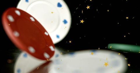 Floating Poker Chips with Falling Stars - Download Free Stock Images Pikwizard.com