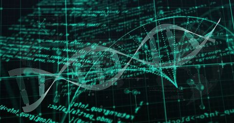 Abstract Digital DNA in Futuristic Data Cyberspace Concept - Download Free Stock Images Pikwizard.com