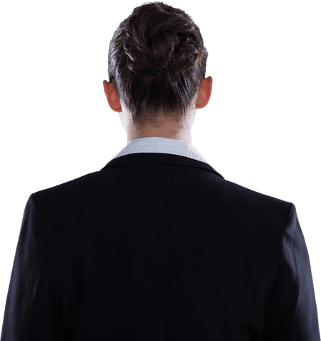 Businesswoman With Transparent Background Standing Rear View