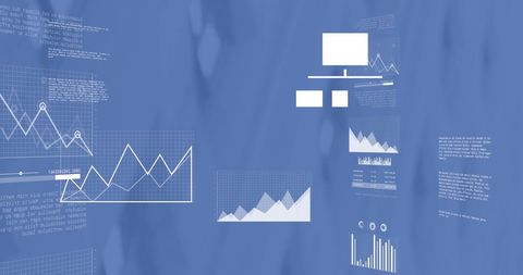 Digital Data Processing with Network Interface on Blue Background - Download Free Stock Images Pikwizard.com