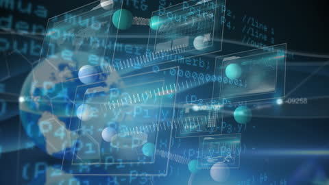 Animation of DNA Strand and Global Data Processing Concept