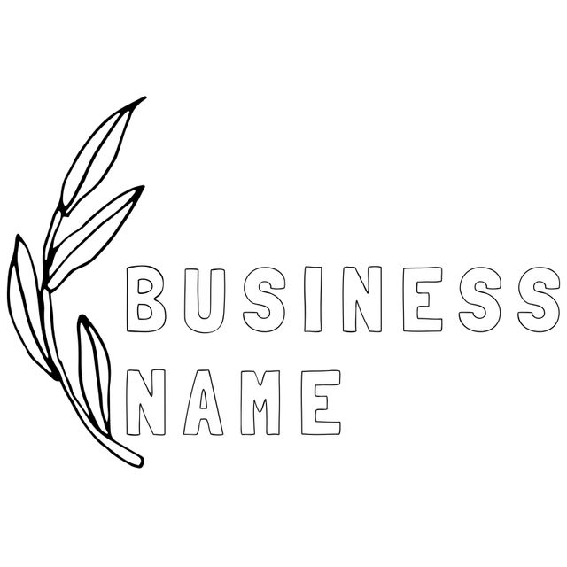 Elegant Leaf Outline with Business Name Template - Download Free Stock Templates Pikwizard.com