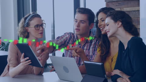 Diverse Professionals Discussing Business Strategy with Digital Devices