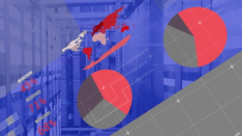 Global Data Processing Visualization Over Server Room