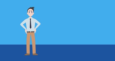 Confident Cartoon Professional in Business Attire - Download Free Stock Images Pikwizard.com