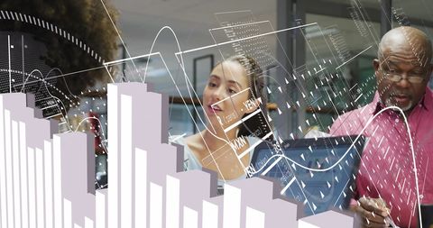 Business Professionals Analyzing Global Data Insights