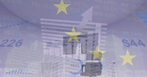 European Financial Data Processing and Market Growth Concept