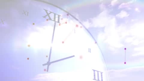 Translucent Clock Overlay with Constellation and Flow of Time