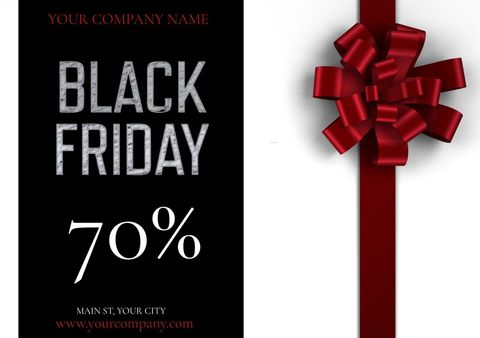 Bold Black Friday Promotion with Red Ribbon Accent - Download Free Stock Templates Pikwizard.com