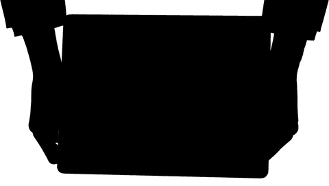 Silhouette of businessperson with tablet on transparent background