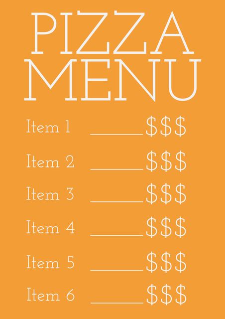 This pizza menu template features a clean and modern design, making it ideal for various eateries, including restaurants, cafes, and pizzerias. With customizable sections for different pizza options and prices, it enables easy menu updates, enhancing the overall dining experience. Perfect for both digital and printed use.