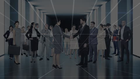 Digital Business Network Concept with Professionals Connecting