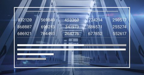Data Processing Interface Overlaying Modern Server Room - Download Free Stock Images Pikwizard.com