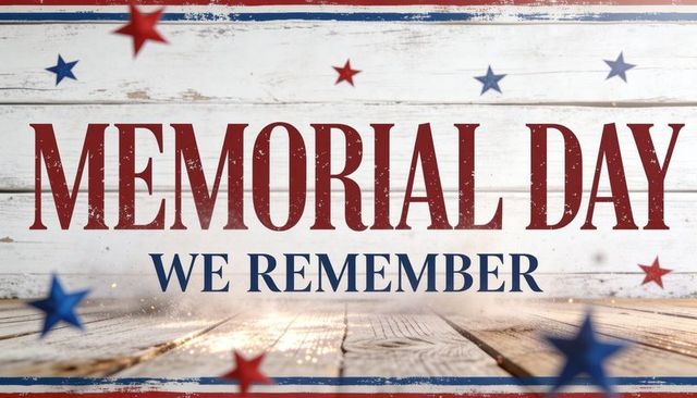 Memorial day honoring veterans rustic americana banner on weathered wood planks