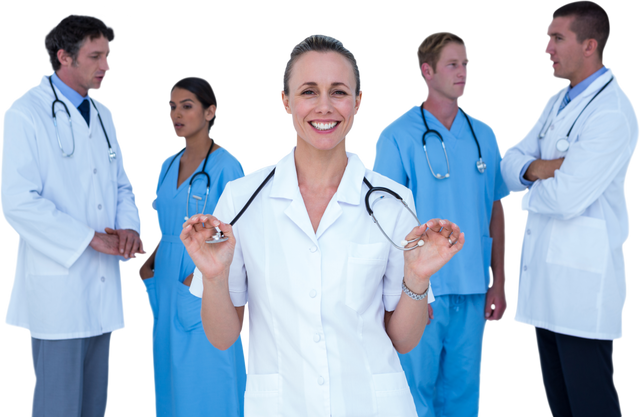 Transparent Group of Medical Professionals with Happy Smiling Female Doctor - Download Free Stock Videos Pikwizard.com