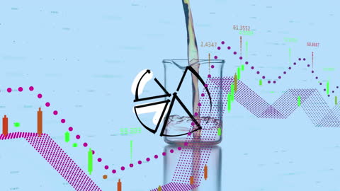 Creative Data Analysis Concept with Infographics and Pouring Images