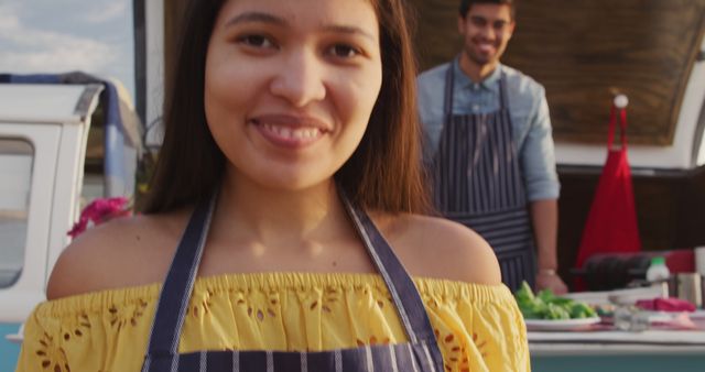 Smiling Small Business Owners at Farmers Market - Download Free Stock Images Pikwizard.com