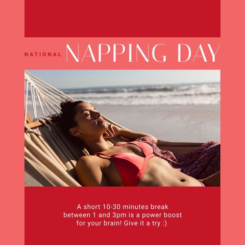 national napping day beach relaxation and enjoyment - Download Free Stock Templates Pikwizard.com