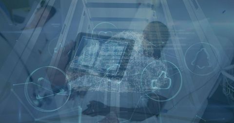 Doctor Utilizing Digital Cloud Technology in Healthcare