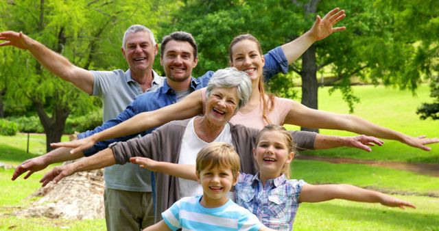 Happy Multigenerational Family Enjoying Time Together in Park - Download Free Stock Images Pikwizard.com