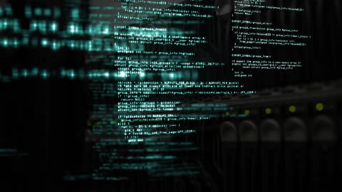 Flowing Code Animation with Server Background