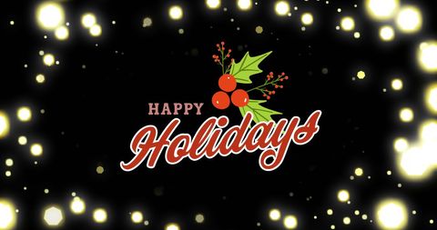 Festive holiday greeting illustration with berry accents