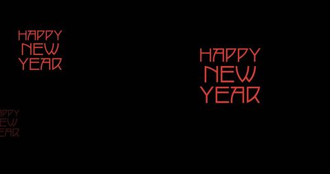 Bold Red Happy New Year Text on Black Background - Download Free Stock Images Pikwizard.com
