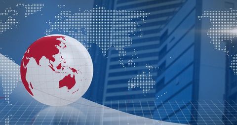Global Data Processing with Digitized World Map - Download Free Stock Images Pikwizard.com