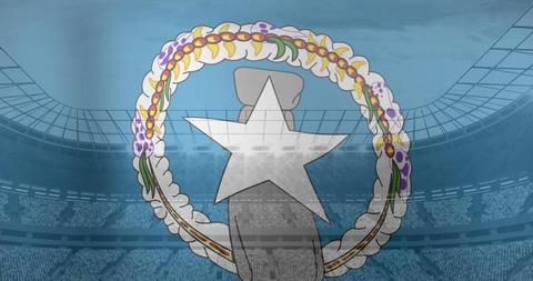 Waving Flag of the Marianas in Sports Arena - Download Free Stock Images Pikwizard.com