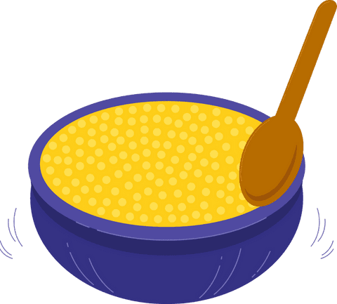 vibrant purple bowl with shaking yellow grainy dish transparent background - Download Free Stock Videos Pikwizard.com