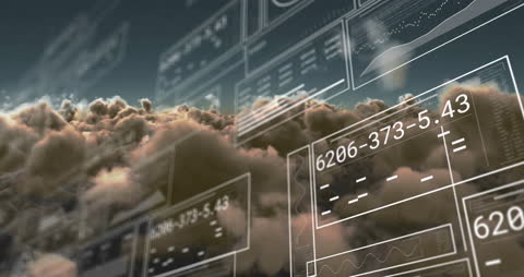 Digital Data Processing Over Clouds Animation