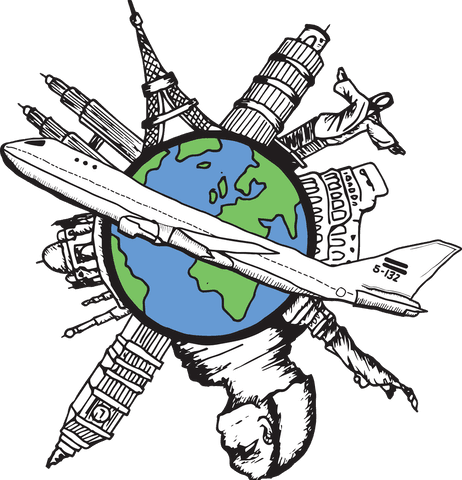 global travel journey transparent aesthetic with world landmarks - Download Free Stock Videos Pikwizard.com