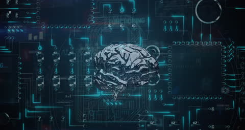 Digital Brain over Circuit Networks Symbolizing Cybersecurity