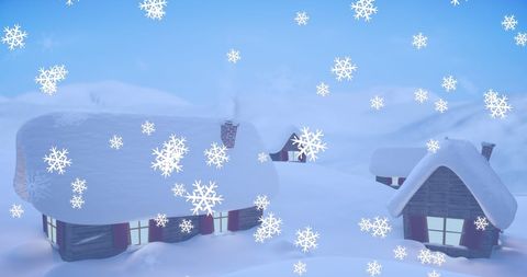 Charming Winter Landscape with Animated Snowfall