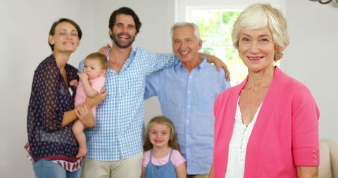 Happy Multigenerational Family Portrait Gathering at Home - Download Free Stock Images Pikwizard.com