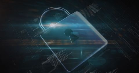 Digital Security Padlock Over Data Visualization Background - Download Free Stock Images Pikwizard.com