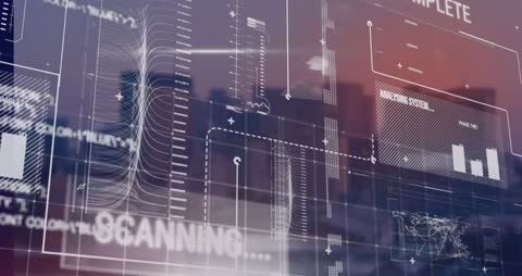 Futuristic HUD Interface with Data Scanning