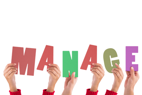 diverse hands holding colorful 'manage' text on transparent - Download Free Stock Videos Pikwizard.com