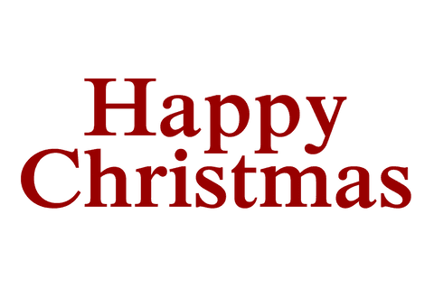 Happy christmas red text on transparent background