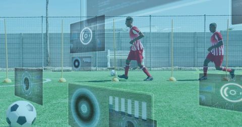 Soccer Players Training with Virtual Data Interface