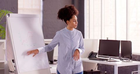 Business Presentation by Professional Woman with Graph in Modern Office - Download Free Stock Images Pikwizard.com