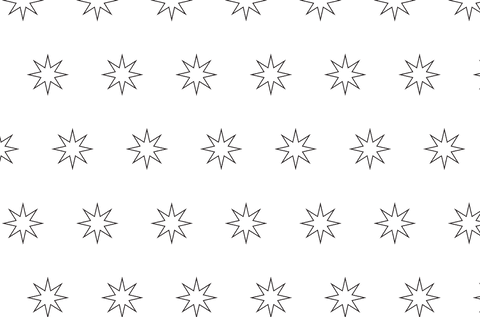 Black star pattern rows on transparent background
