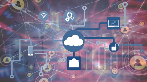 Digital Network Connections with Cloud Computing Concept